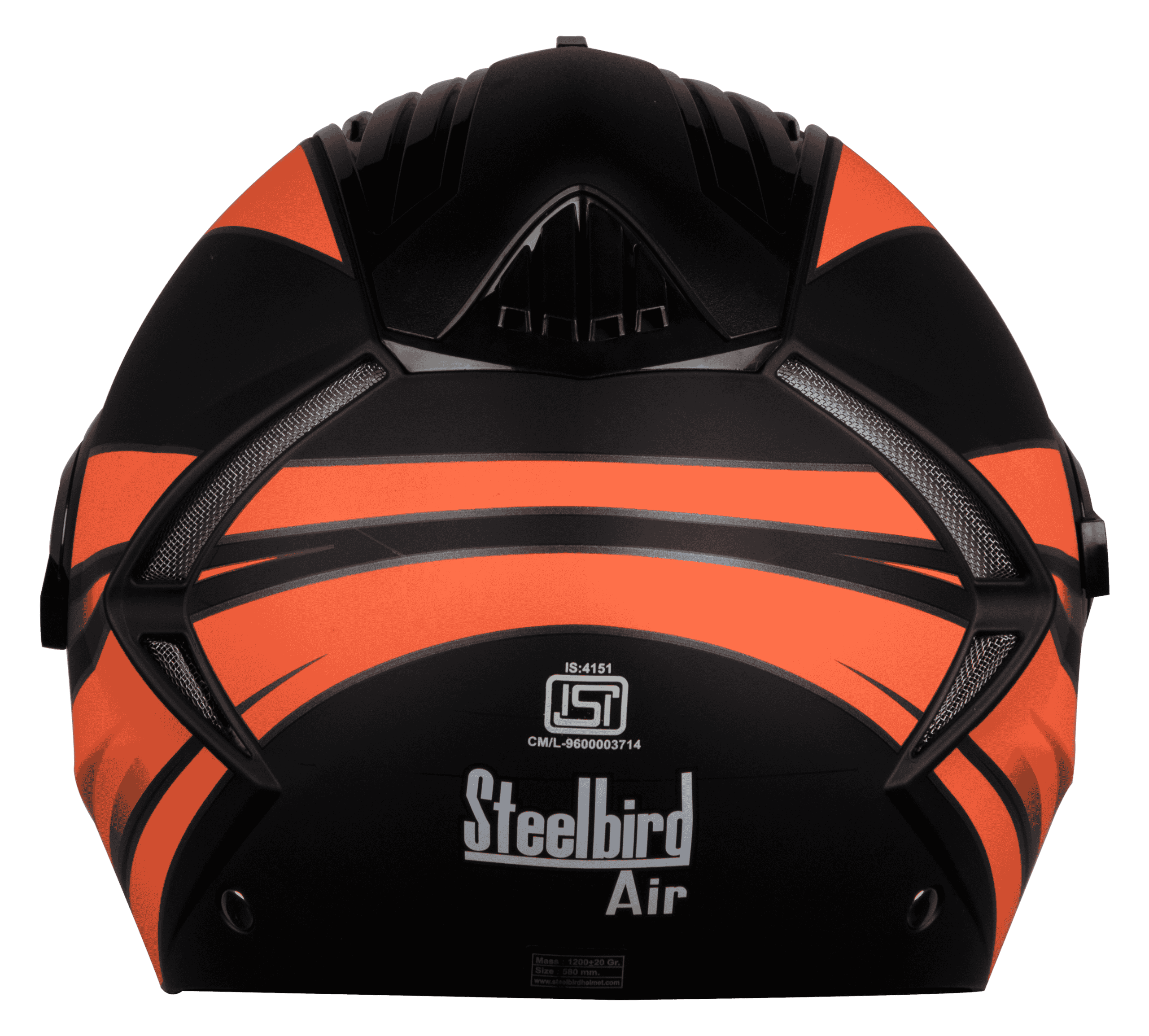 SBA-2 Streak Mat Black With Orange ( Fitted With Clear Visor Extra Gold Chrome Visor Free)